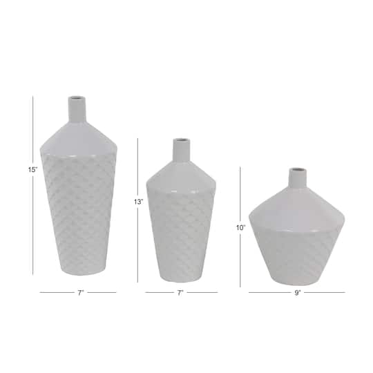 White Porcelain Modern Vase Set
